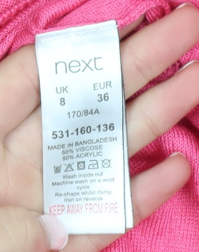 Womens UK Size 8 NEXT Pink Pullover Jumper