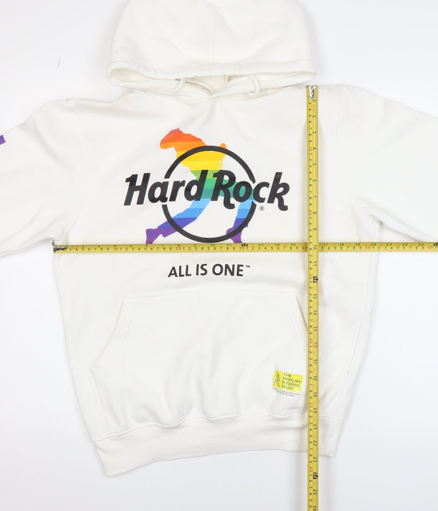 Mens UK Size M Hard Rock White Pullover Hoodie