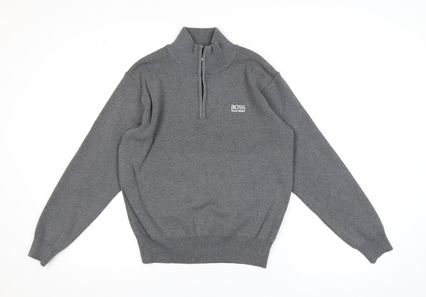 Mens UK Size M HUGO BOSS Grey Pullover Sweatshirt