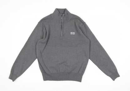 Mens UK Size M HUGO BOSS Grey Pullover Sweatshirt