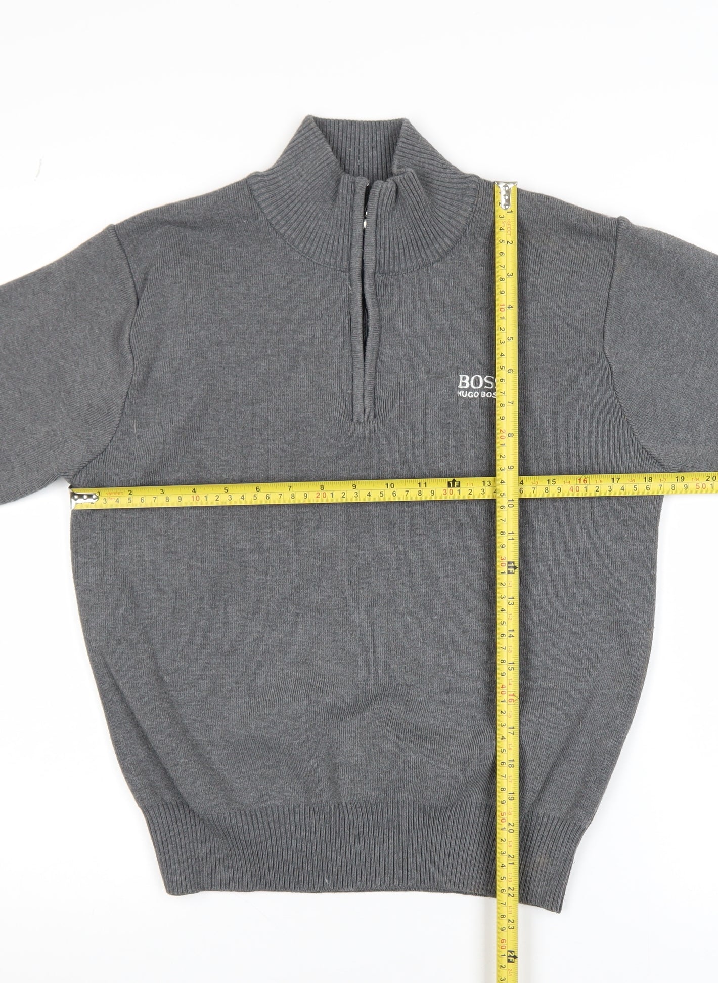 Mens UK Size M HUGO BOSS Grey Pullover Sweatshirt