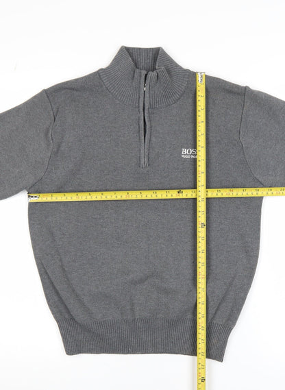 Mens UK Size M HUGO BOSS Grey Pullover Sweatshirt