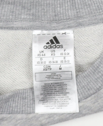 Womens UK Size XS adidas Grey Pullover Sweatshirt