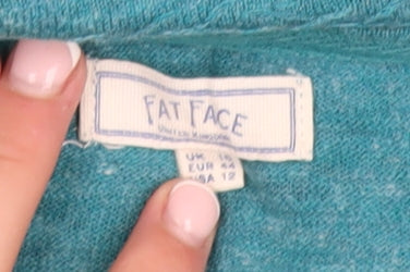 Womens UK Size 12 Fat Face Green Pullover Jumper