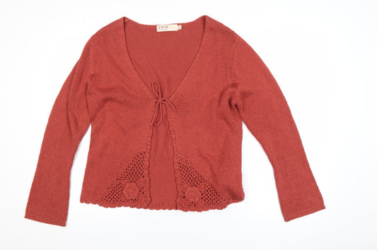 Womens UK Size 14/16 EWM Brown Cardigan Jumper
