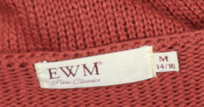 Womens UK Size 14/16 EWM Brown Cardigan Jumper