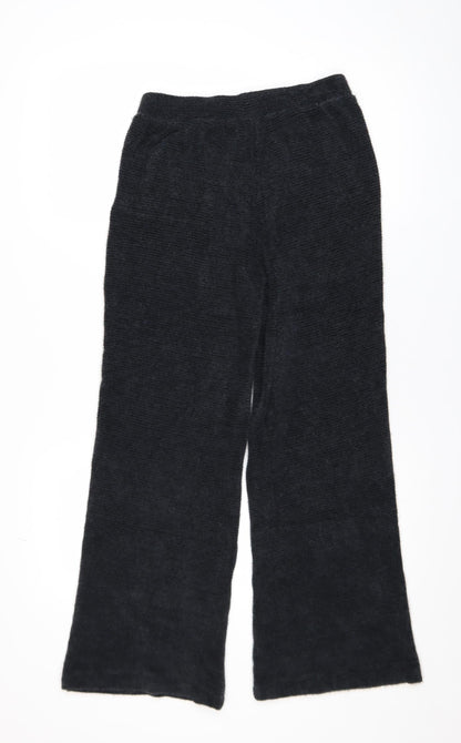 Marks and Spencer Womens Black XS Wide-Leg Knit Trousers