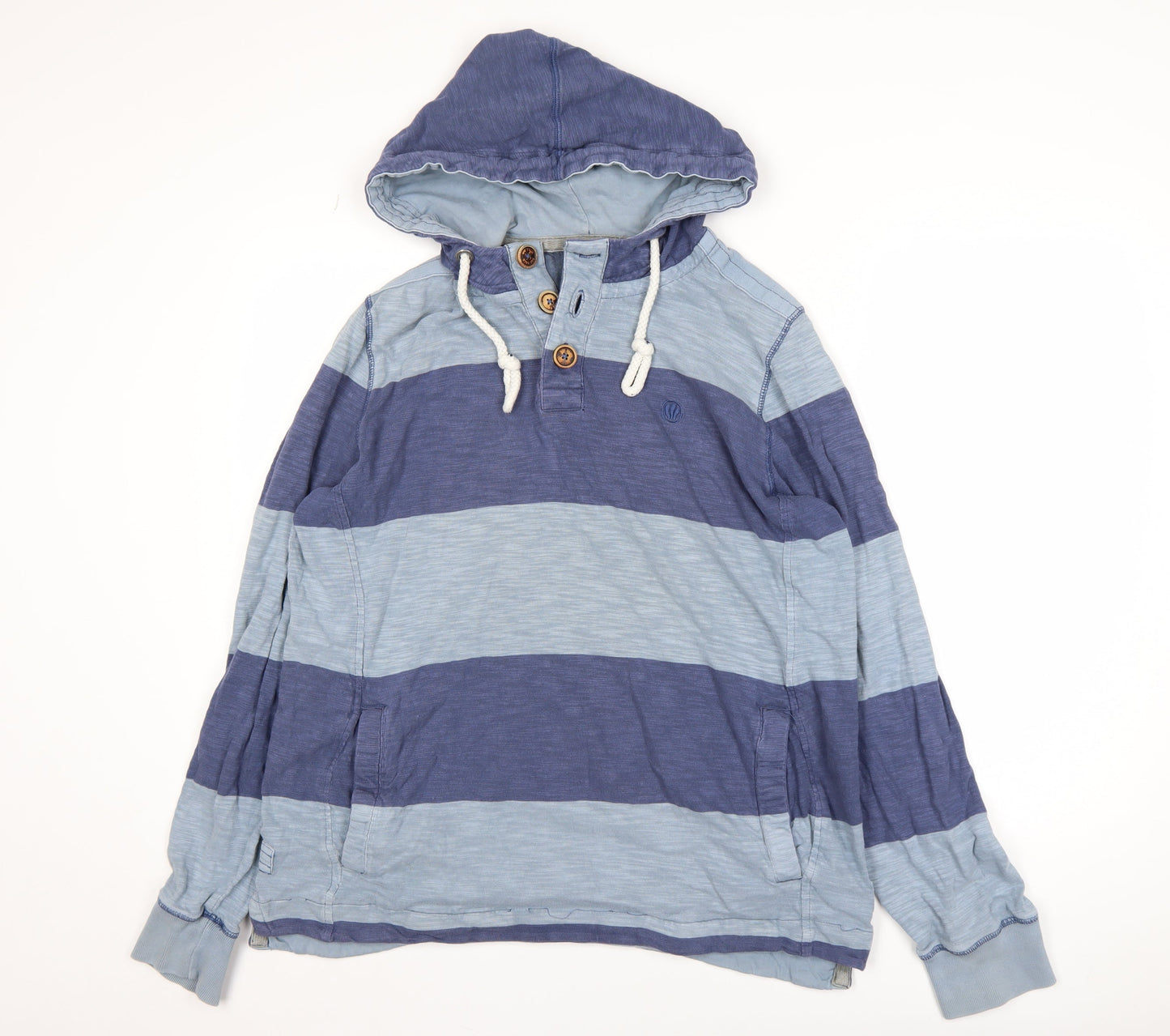 Mens UK Size M FatFace Blue Henley Hoodie