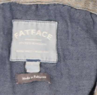 Mens UK Size M FatFace Blue Henley Hoodie