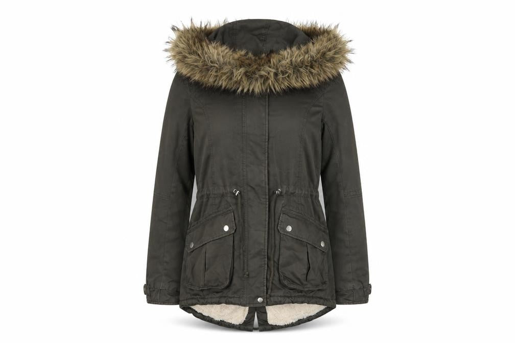 Womens UK Size 10 Divided Green Parka Coat