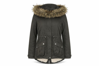 Womens UK Size 10 Divided Green Parka Coat