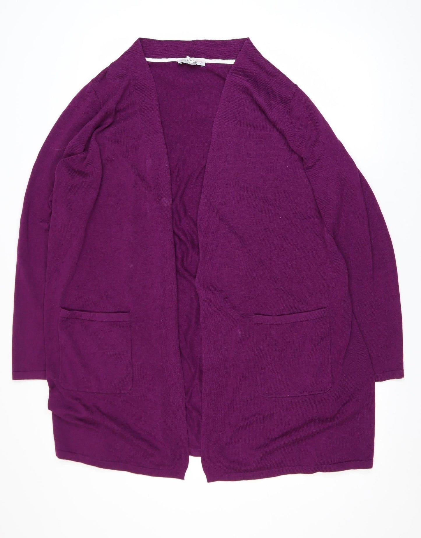 Isaac Mizrahi Live! Women’s Purple 3XL Open Knit Long Sleeve Cardigan