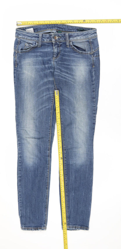 Womens UK Size 28 Benetton Slim Fit Skinny Blue Jeans