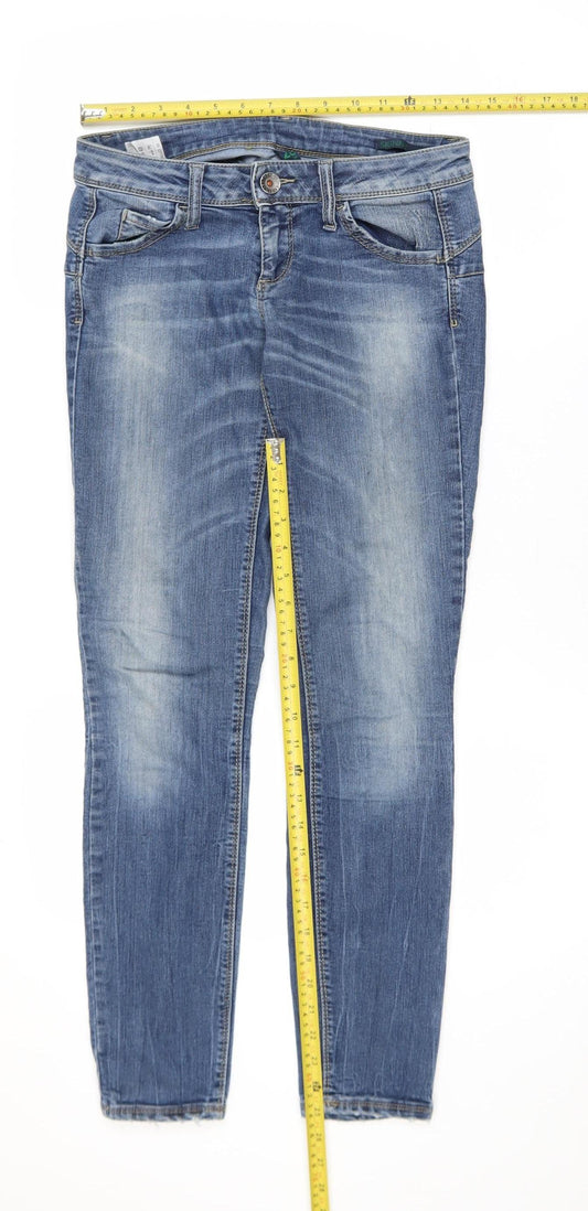 Womens UK Size 28 Benetton Slim Fit Skinny Blue Jeans