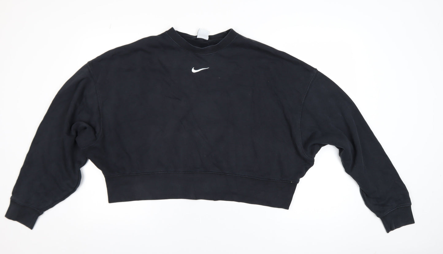 Womens UK Size S Nike Black Pullover Sweatshirt