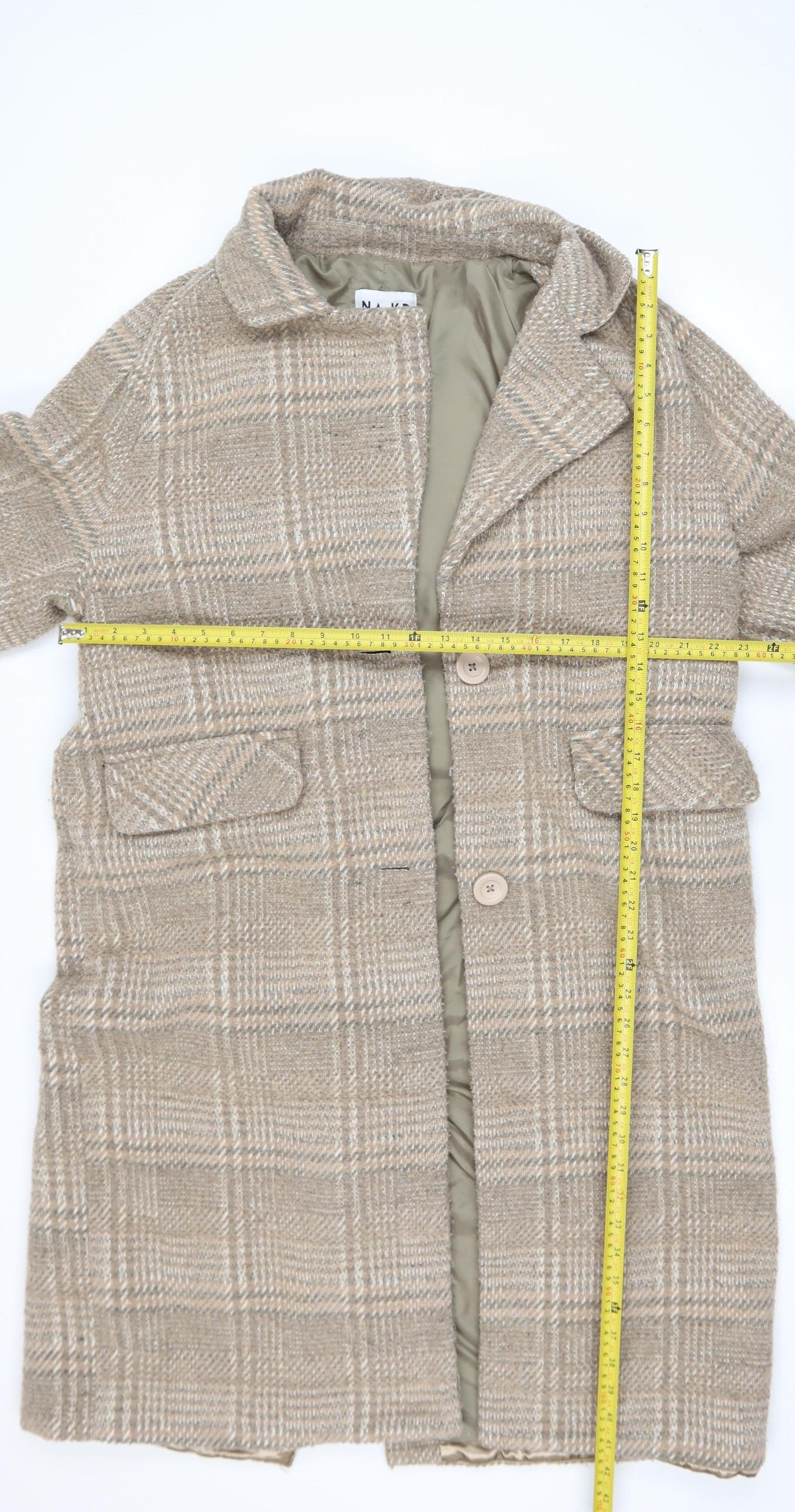 Womens UK Size 10 NA-KD Beige Overcoat
