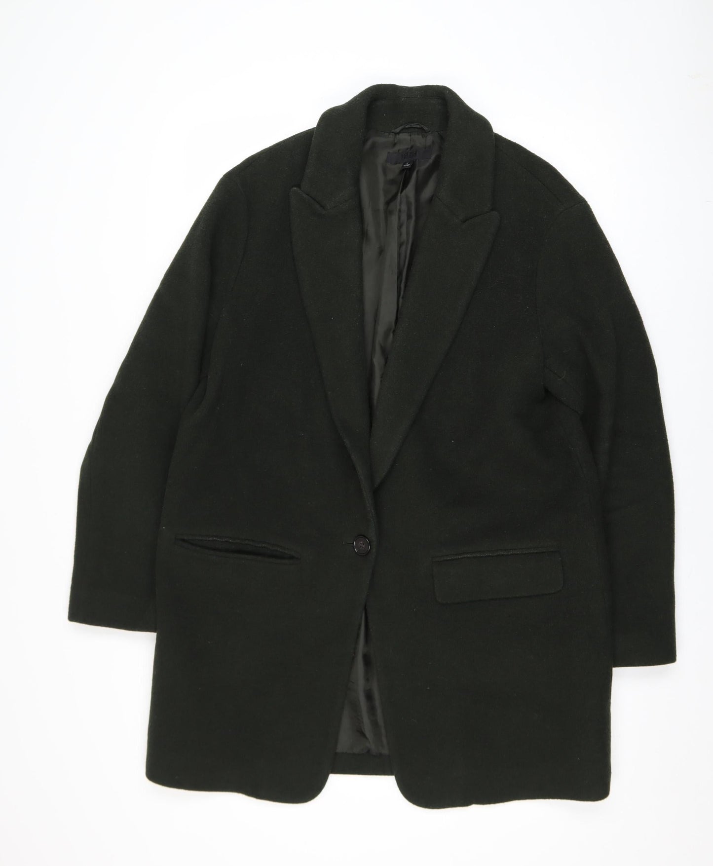 Womens UK Size L Uniqlo Black Overcoat