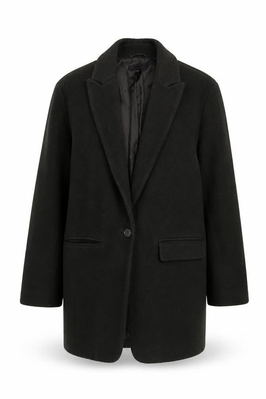 Womens UK Size L Uniqlo Black Overcoat