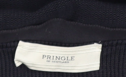 Pringle of Scotland Men’s Black Cotton Silk Cardigan S Slim Fit