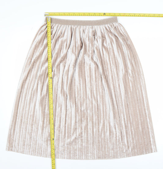 Womens UK Size 12 Marks and Spencer Pleated Velvet Skirt