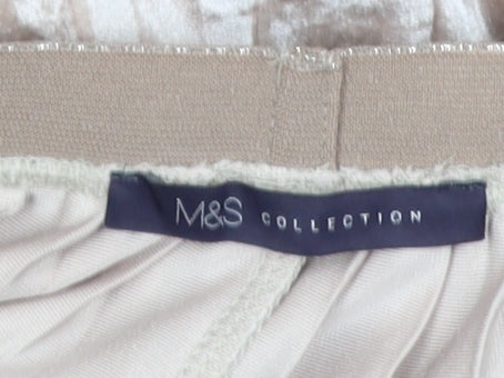 Womens UK Size 12 Marks and Spencer Pleated Velvet Skirt