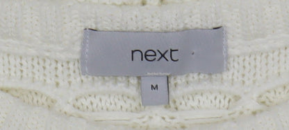 Next Women Ivory Open Knit 3/4 Sleeve Pullover Jumper M