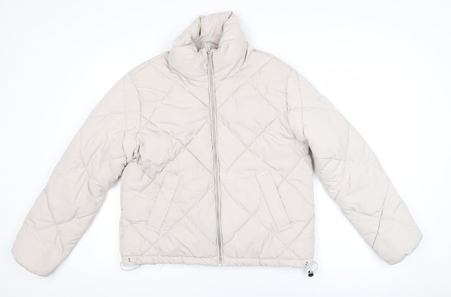 Womens UK Size XS H&M Beige Puffer Jacket