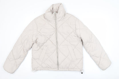 Womens UK Size XS H&M Beige Puffer Jacket