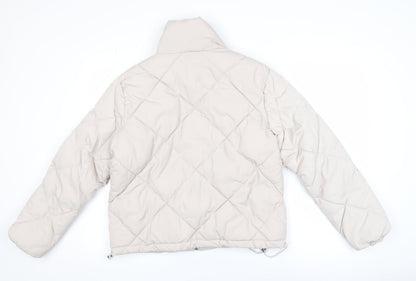 Womens UK Size XS H&M Beige Puffer Jacket