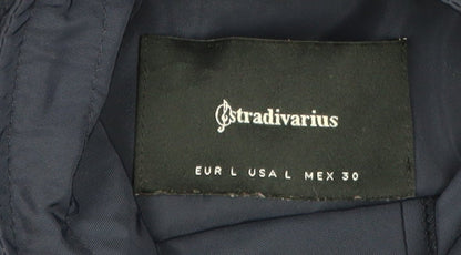 Stradivarius Women Blue Windbreaker Jacket Size 12 Lightweight Zip