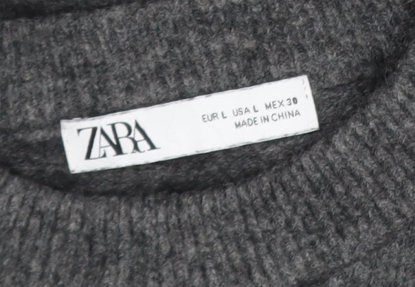 Womens UK Size L Zara Grey Pullover Jumper