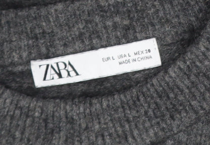 Womens UK Size L Zara Grey Pullover Jumper