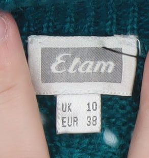 Etam Women’s Green Open Knit Mohair Blend Cardigan UK 10