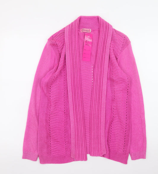 Womens UK Size S Elegant Pink Cardigan Jumper