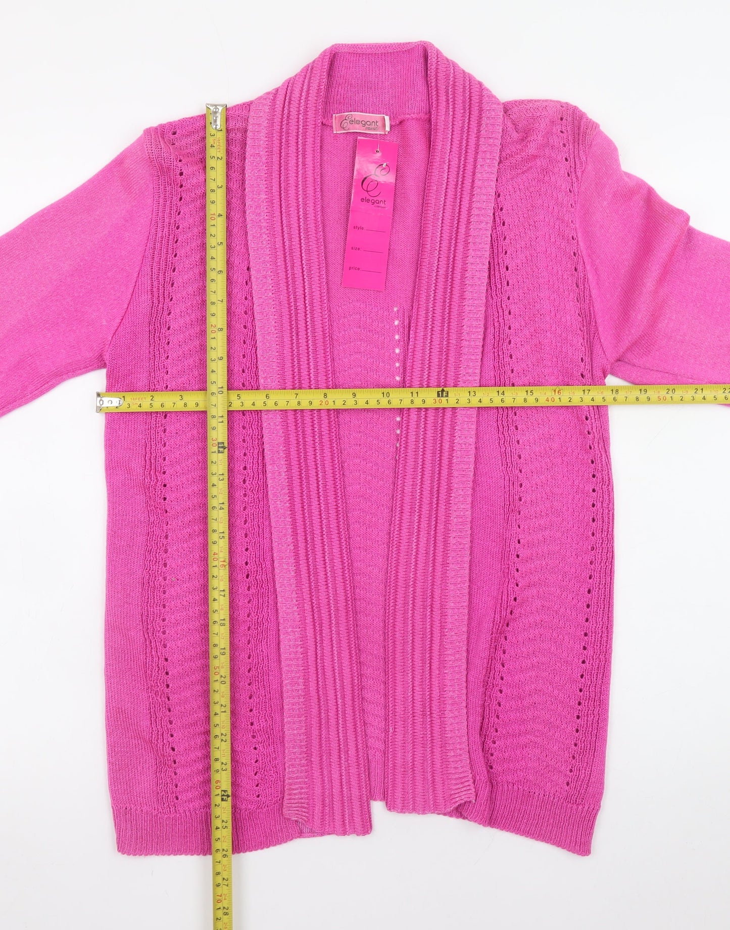 Womens UK Size S Elegant Pink Cardigan Jumper