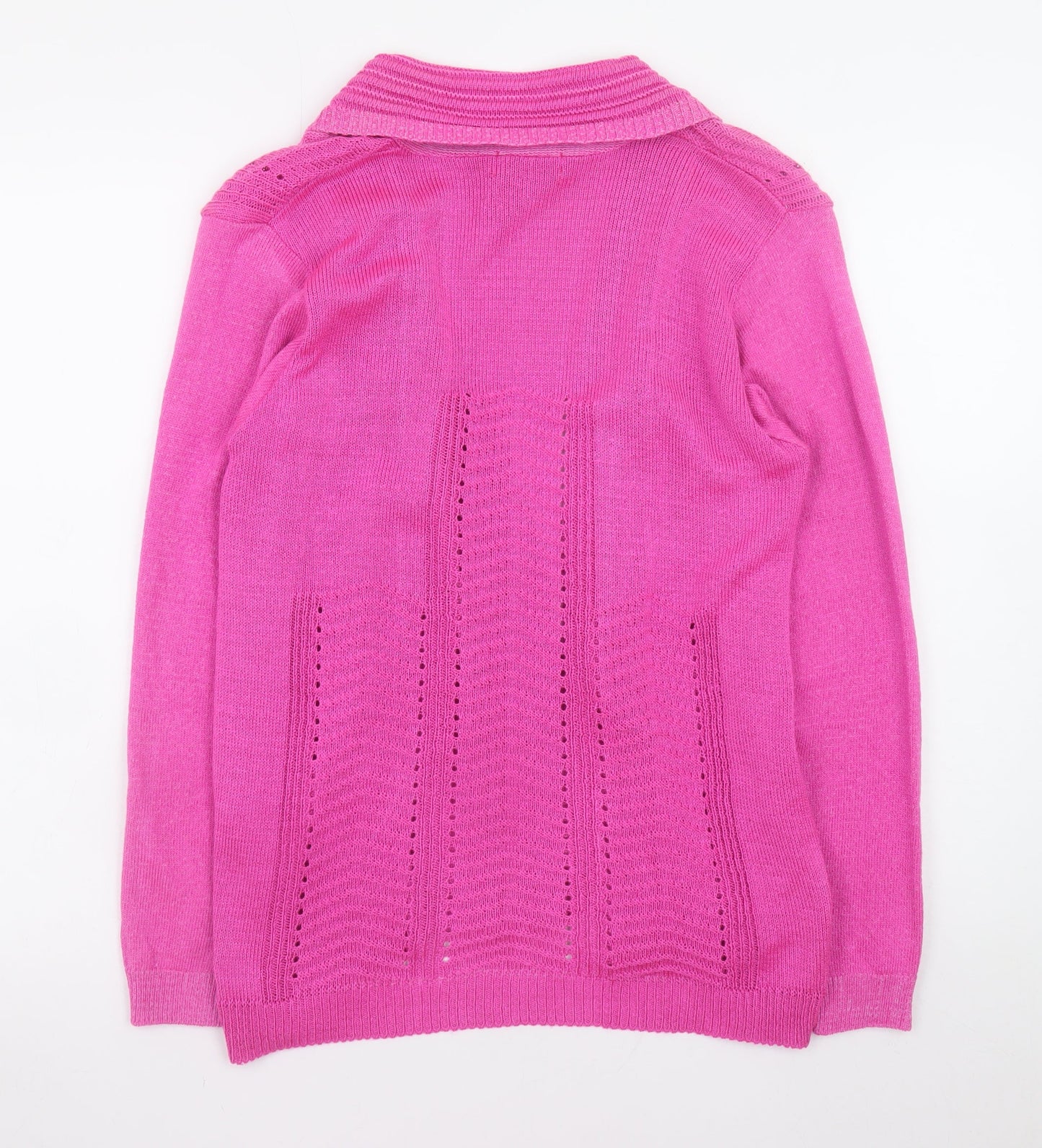 Womens UK Size S Elegant Pink Cardigan Jumper