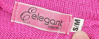 Womens UK Size S Elegant Pink Cardigan Jumper