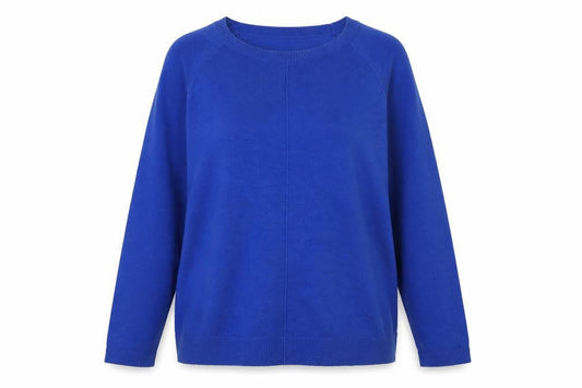 John Lewis Women Blue Size 12 Crew Neck Long Sleeve Jumper