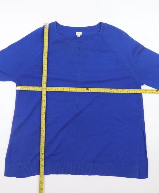 John Lewis Women Blue Size 12 Crew Neck Long Sleeve Jumper