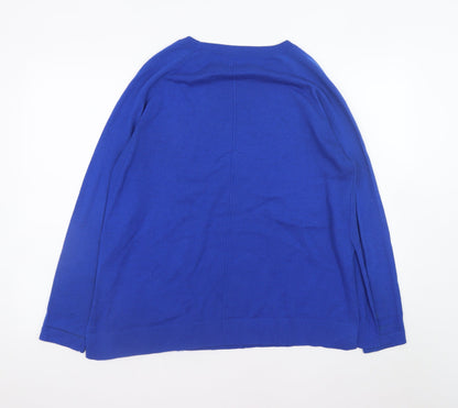 John Lewis Women Blue Size 12 Crew Neck Long Sleeve Jumper