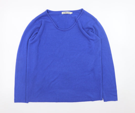Cashmasoft Women's Blue L Acrylic Scoop Neck Pullover Jumper
