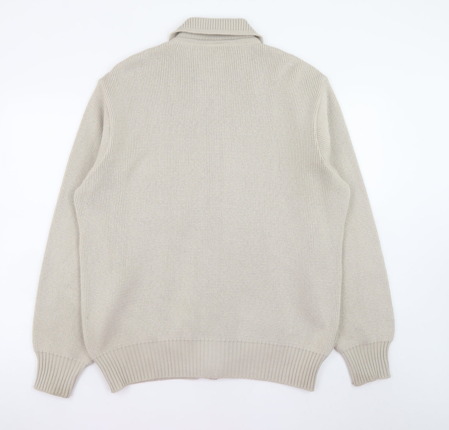 Mens UK Size XL Marks and Spencer Beige Full Zip Jumper