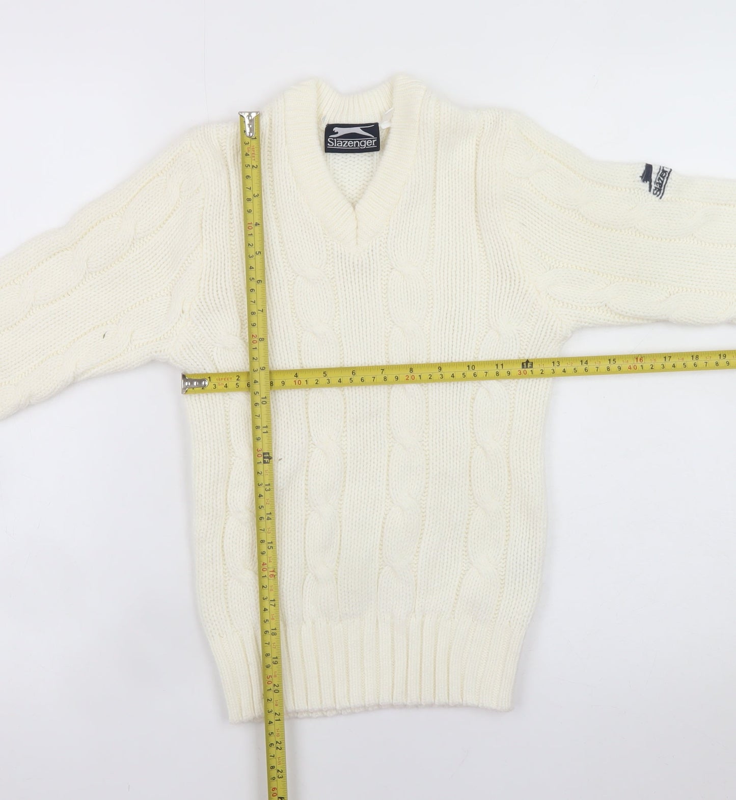 Boys UK Size 11-12 Years Slazenger Ivory Pullover Jumper