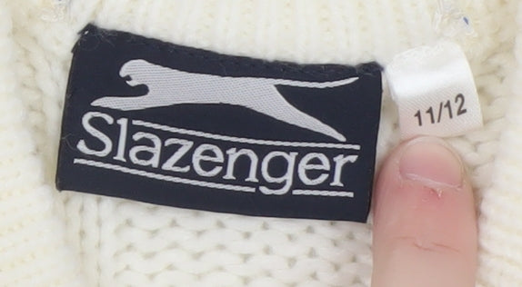 Boys UK Size 11-12 Years Slazenger Ivory Pullover Jumper