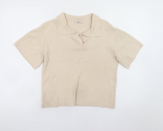 Womens UK Size 12 TU Beige Basic Polo