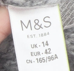 Womens UK Size 14 Marks and Spencer Grey Cardigan Jumper
