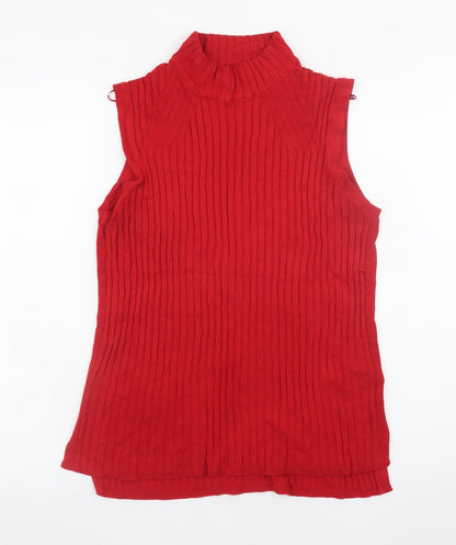 Womens UK Size 14 Marks and Spencer Red Basic Sleeveless