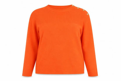 Marks and Spencer Women Orange XL Button Shoulder Long Sleeve Jumper