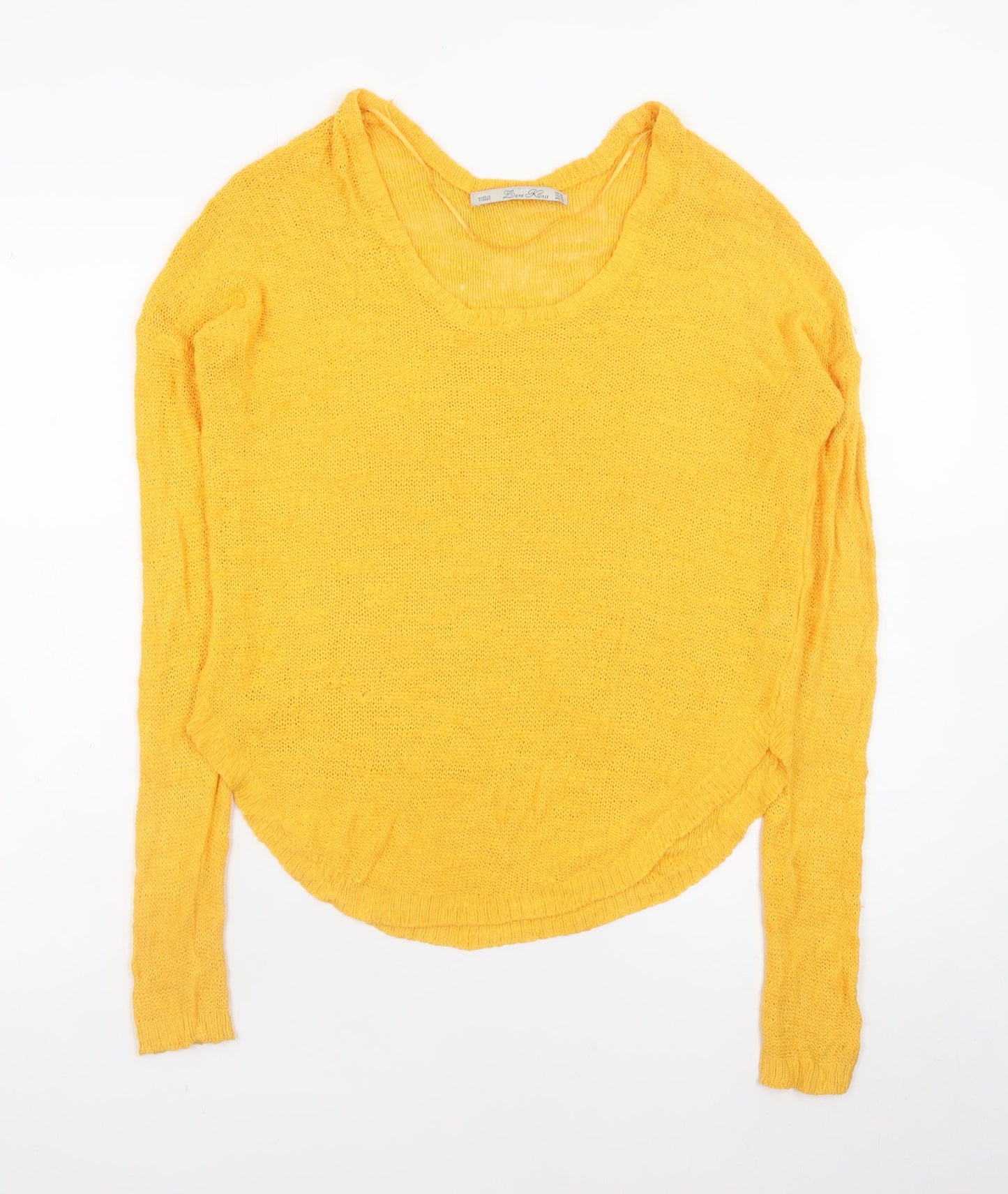 Womens UK Size 12 Zara Yellow Pullover Jumper