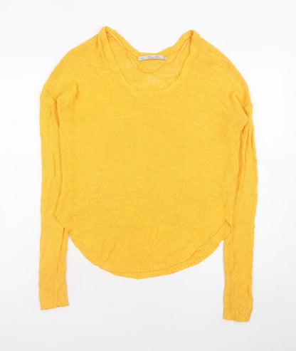 Womens UK Size 12 Zara Yellow Pullover Jumper
